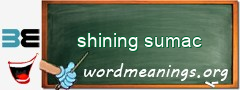 WordMeaning blackboard for shining sumac